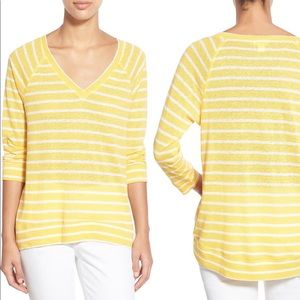 Striped V-Neck Sweatshirt